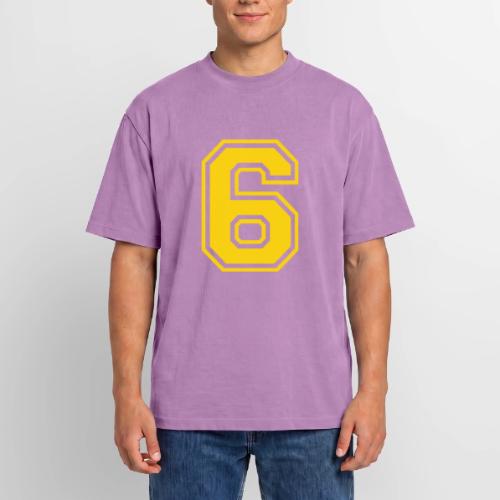 Number 6 in a classic athletic collegiate font - Unisex Garment Dyed T-Shirt