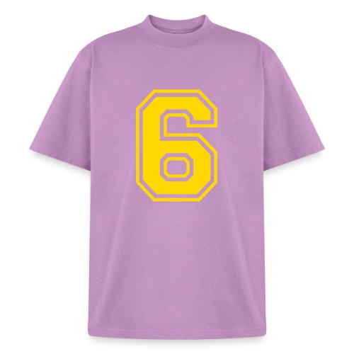 Number 6 in a classic athletic collegiate font - Heavyweight Washed Unisex T-Shirt