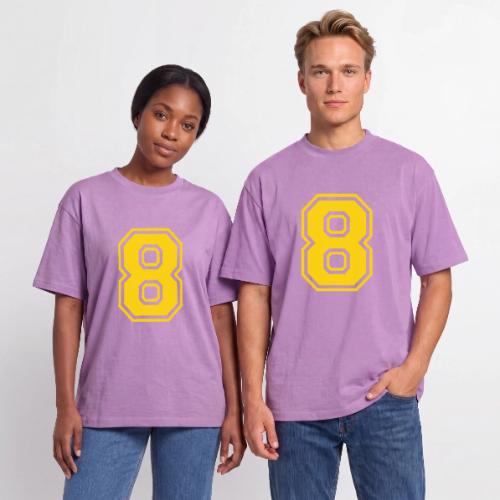 Number 8 in a classic athletic collegiate font - Unisex Garment Dyed T-Shirt