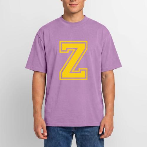 Letter Z – Capital Athletic Alphabet Monogram - Unisex Garment Dyed T-Shirt