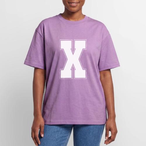 White Letter X – Varsity Alphabet Monogram - Unisex Garment Dyed T-Shirt