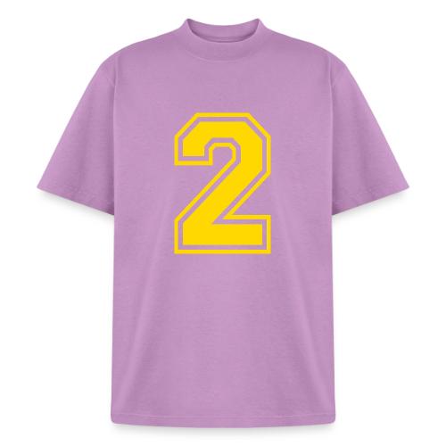 Number 2 in a classic athletic collegiate font - Heavyweight Washed Unisex T-Shirt