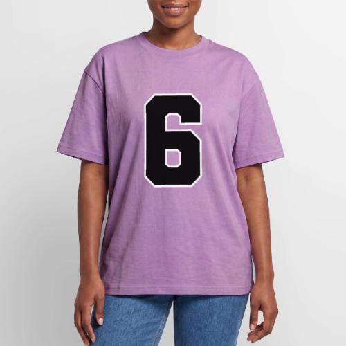 Varsity Number 6 Sports Font - Unisex Garment Dyed T-Shirt