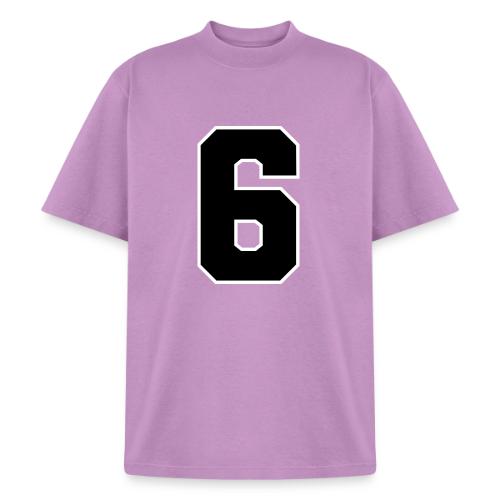 Varsity Number 6 Sports Font - Heavyweight Washed Unisex T-Shirt