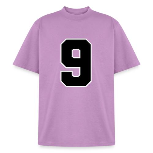 Varsity Number 9 Athletic Font - Heavyweight Washed Unisex T-Shirt