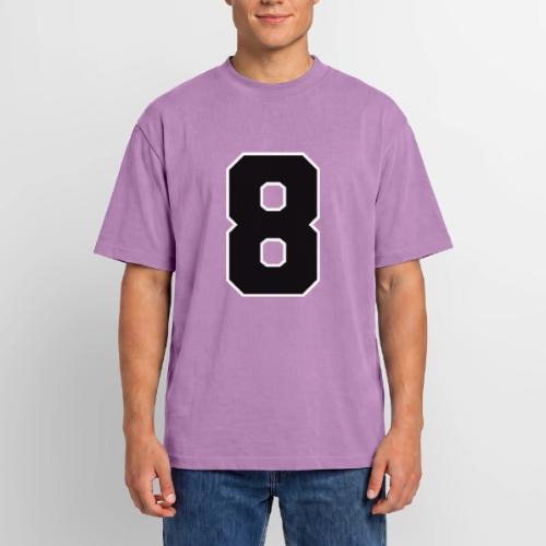 Varsity Number 8 College Style - Unisex Garment Dyed T-Shirt
