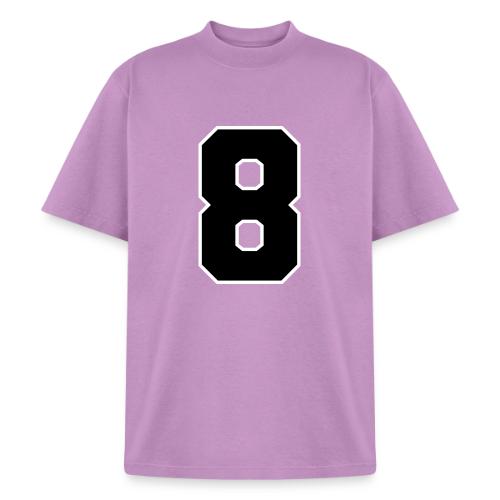 Varsity Number 8 College Style - Heavyweight Washed Unisex T-Shirt