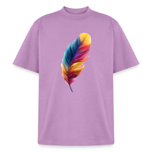 Rainbow Flight Feather - Heavyweight Washed Unisex T-Shirt