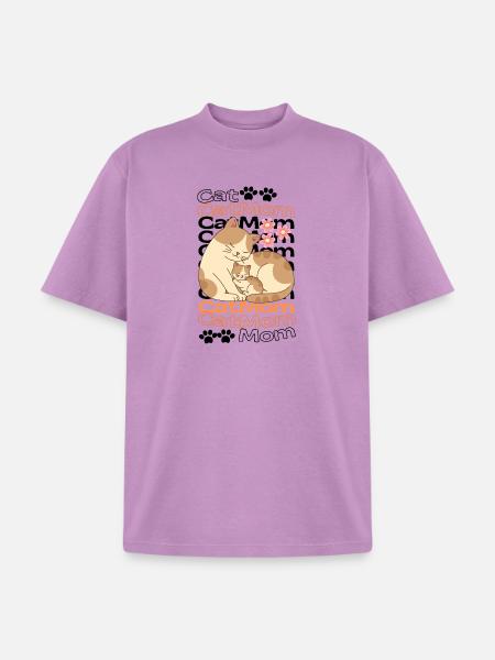 MomCat - Unisex Garment Dyed T-Shirt - lilac