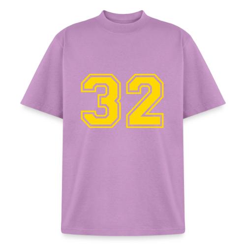Number 32 in a classic athletic collegiate font - Heavyweight Washed Unisex T-Shirt