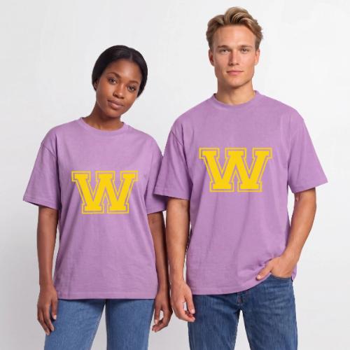 Letter W – Capital Athletic Alphabet Monogram - Unisex Garment Dyed T-Shirt