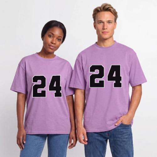 Varsity Number 24 College Font - Unisex Garment Dyed T-Shirt