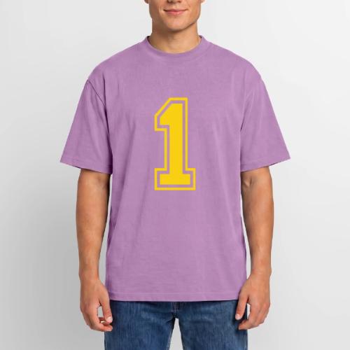 Number 1 in a classic athletic collegiate font - Unisex Garment Dyed T-Shirt