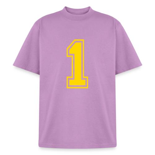 Number 1 in a classic athletic collegiate font - Heavyweight Washed Unisex T-Shirt
