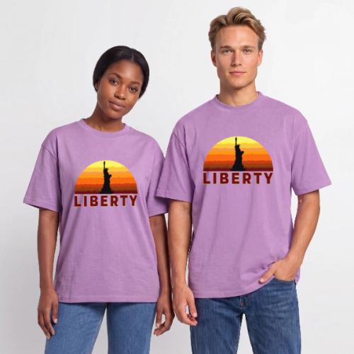 USA: Sunset Liberty Bold - Unisex Garment Dyed T-Shirt