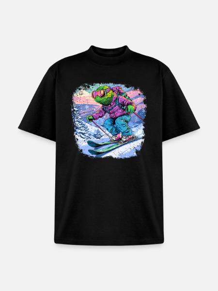 Chameleons Ski / Skiers Chameleon - Unisex Garment Dyed T-Shirt - black