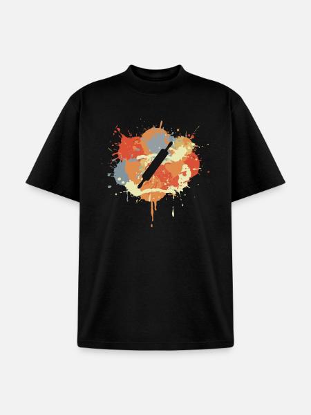 Rolling Pin Sketch - Unisex Garment Dyed T-Shirt - black