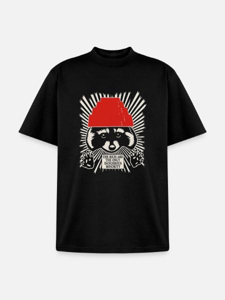 Raccoon DEVO Hat Poster – Bold Political Art Print - Unisex Garment Dyed T-Shirt - black