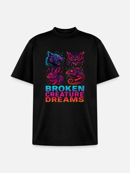 Bizarre Abstract Animals Broken Creatures - Unisex Garment Dyed T-Shirt - black