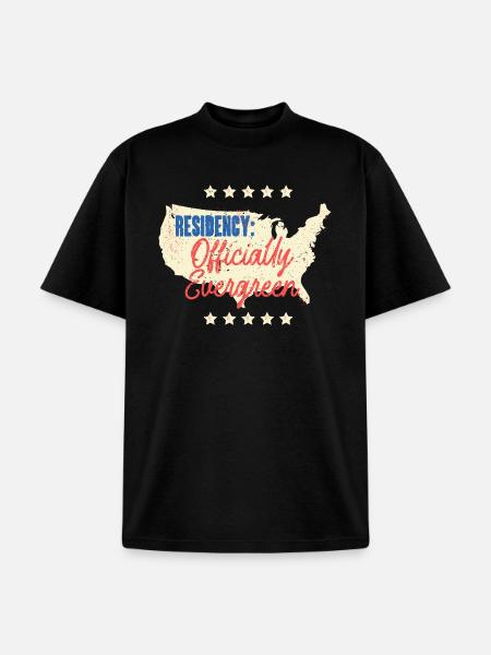 Green Card Residency Officially Evergreen - Unisex Garment Dyed T-Shirt - black