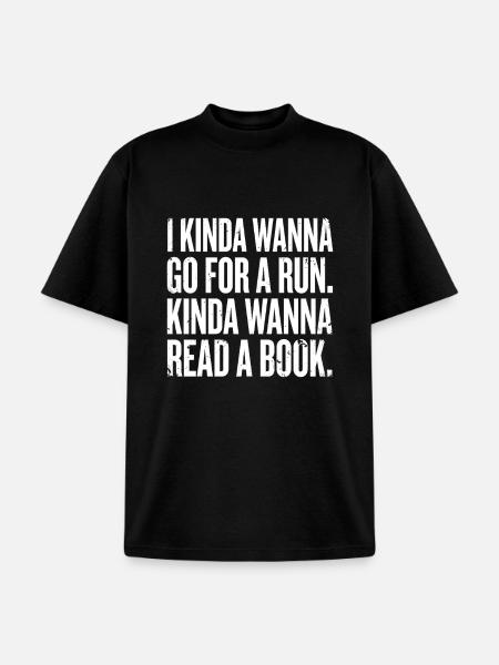 Kinda Wanna Run Read Tee - Unisex Garment Dyed T-Shirt - black