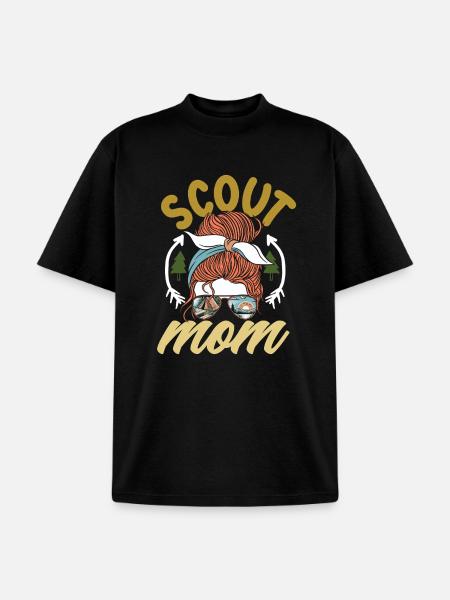 Messy Bun Scout Mom Scouting Mother - Unisex Garment Dyed T-Shirt - black