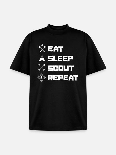 Eat Sleep Scout Repeat Scouting Hobby - Unisex Garment Dyed T-Shirt - black
