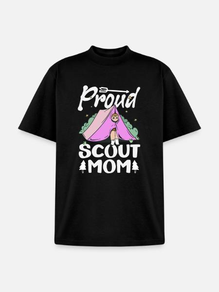 Proud Scout Mom Scouting Mother Camp - Unisex Garment Dyed T-Shirt - black