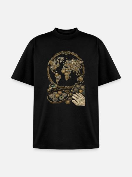 Coin collector Numismatist - Unisex Garment Dyed T-Shirt - black