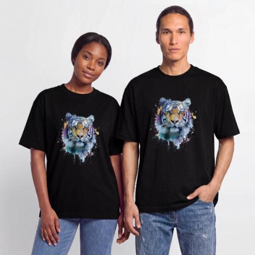 Splash-Art Tiger Face - Unisex Garment Dyed T-Shirt