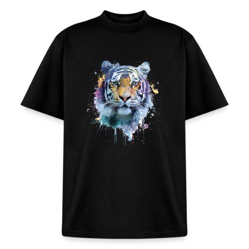 Splash-Art Tiger Face - Heavyweight Washed Unisex T-Shirt