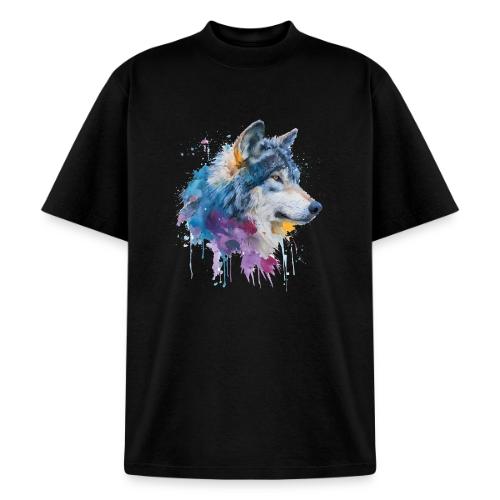 Splash-Art Wolf Head - Heavyweight Washed Unisex T-Shirt