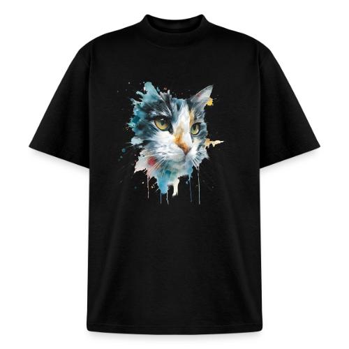 Watercolor cat face - Heavyweight Washed Unisex T-Shirt