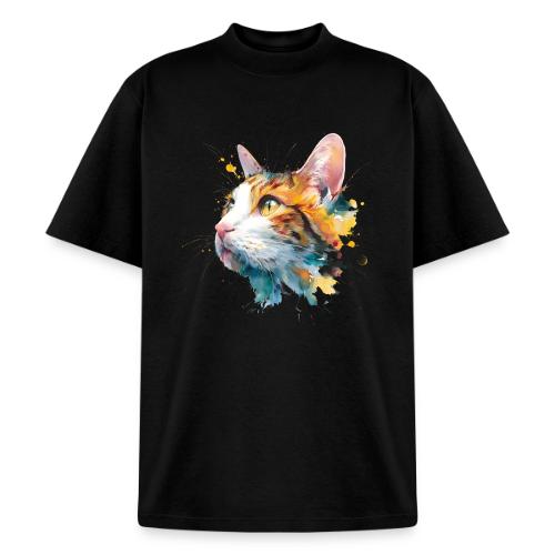 Cat: Feline Ink Burst - Heavyweight Washed Unisex T-Shirt