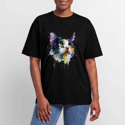 Cat: Painted Purr Expression - Unisex Garment Dyed T-Shirt