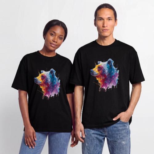 Watercolor Bear Portrait - Unisex Garment Dyed T-Shirt
