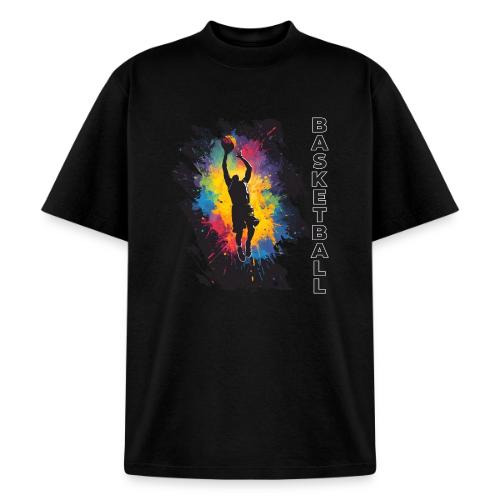 High Energy Basketball Paint Splatter Art - Heavyweight Washed Unisex T-Shirt