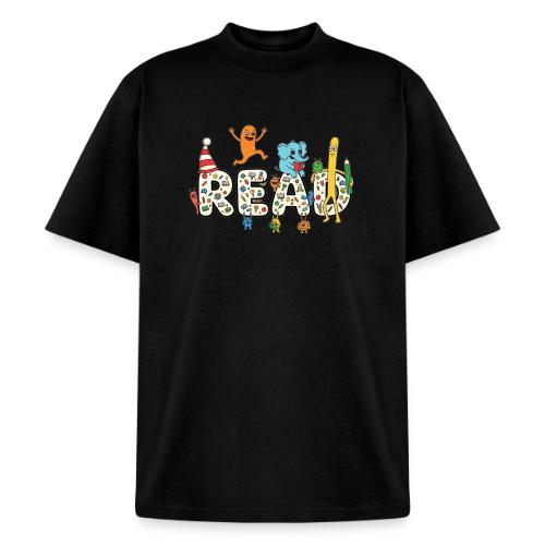 Whimsical READ Kids Cartoon - Heavyweight Washed Unisex T-Shirt