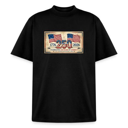 USA 250th Anniversary Flags Emblem - Heavyweight Washed Unisex T-Shirt