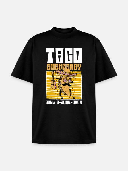 Taco Emergency Hero - Unisex Garment Dyed T-Shirt - black