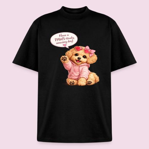 Have a PAWS-itively Amazing Day - Heavyweight Washed Unisex T-Shirt