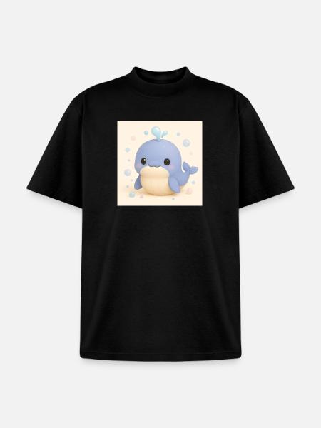 Bubble Whale - Unisex Garment Dyed T-Shirt - black
