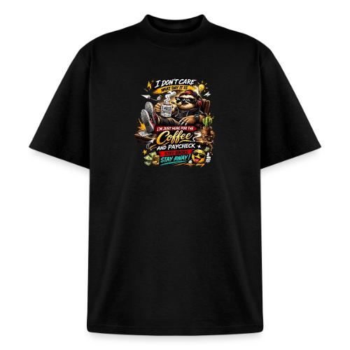 Just Here for Coffee and Paycheck - Heavyweight Washed Unisex T-Shirt