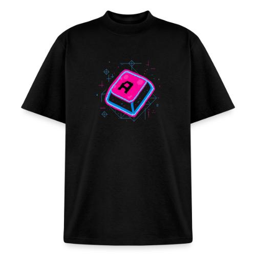 Neon Pixel A Key - Heavyweight Washed Unisex T-Shirt