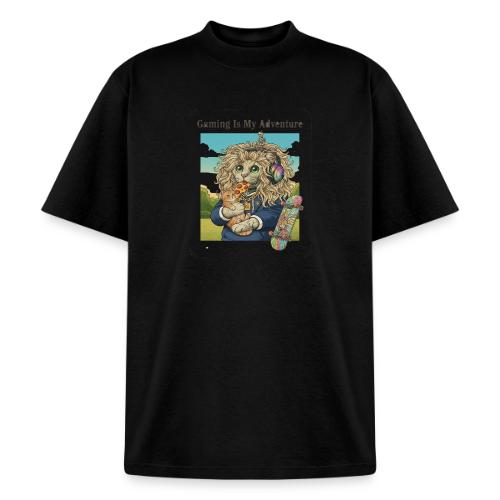 Gaming Cat Adventure: Pizza & Skates - Heavyweight Washed Unisex T-Shirt