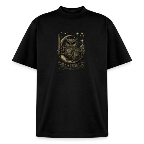 Moon Warrior Owl – Celestial Strength Tee - Heavyweight Washed Unisex T-Shirt