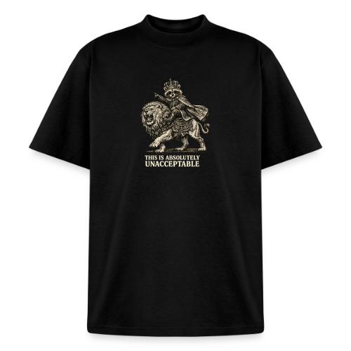 Funny Raccoon King Riding Lion Vintage Meme Art - Heavyweight Washed Unisex T-Shirt