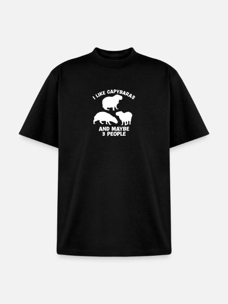 Capybara zoo animal design - Unisex Garment Dyed T-Shirt - black