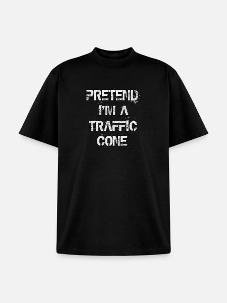 Pretend I'm a Traffic Cone - Unisex Garment Dyed T-Shirt - black