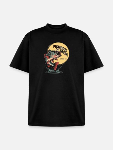 Fisher of Men Emblem - Unisex Garment Dyed T-Shirt - black